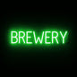 SpellBrite BREWERY Sign | Beer-Related Sign with Neon Look, Green LED Light Source | 29.1" x 6.3"