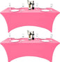 2-Pack 4ft Spandex Table Covers for Rectangular Folding Tables - Wrinkle Resistant Stretch Tight Table Cloths - Ultimate Fitted Table Protector for Parties, Banquet, and Wedding