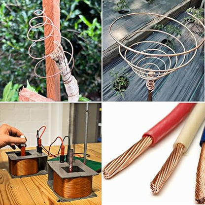 8 Gauge3.2 mm 6.5 feet 5 oz 99.9% Dead Soft Copper Wire for Electroculture Gardening, Jewelry Making, Beading, Science Projects, DIY Artwork, Pure Bare Copper Wire