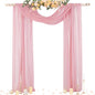 Socomi Wedding Arch Draping Fabric 29" x 20Ft 4 Panels Dusty Rose Sheer Outdoor Curtain Drapes Extra Long for Bridal Baby Shower Ceremony Birthday Party Decor