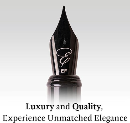 Ellington Pens Elegant Wood Fountain Pen Set – Includes Wooden Pen Box, Ink Converter, 6 Ink Cartridges, and Gift Box – Writing, Calligraphy