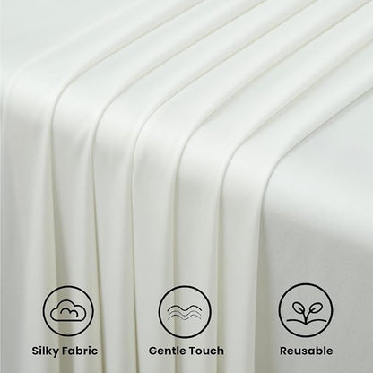 10 ft x 10 ft Wrinkle Free Ivory Backdrop Curtain for Wedding Parties, Polyester Ivory Photo Backdrop Drapes 2 Panels 5x10ft for Baby Shower Photoshoot Engagement Birthday Party Photography Background