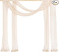Ling's Moment Wedding Arch Draping Fabric 2 Panels 32Ft x 30" Wrinkle-Free Wedding Arch Drapes Chiffon Fabric Beige Curtain Wedding Ceremony Reception Backdrop Background Party Home Garden Decorations