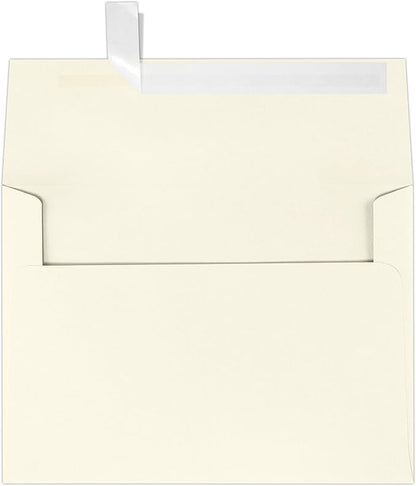 LUXPaper A7 Invitation Envelopes | Peel & Press | 5 1/4" x 7 1/4" | Natural | 80lb. Text | 30% Recycled | 250 Qty