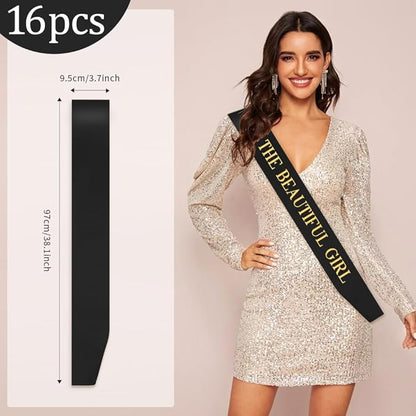 Blank Sash 16 PCS Sashes DIY Satin Sash Chair Sashes Scout Sash President Sash Senior Sash Scout Sash Wedding Party Sash