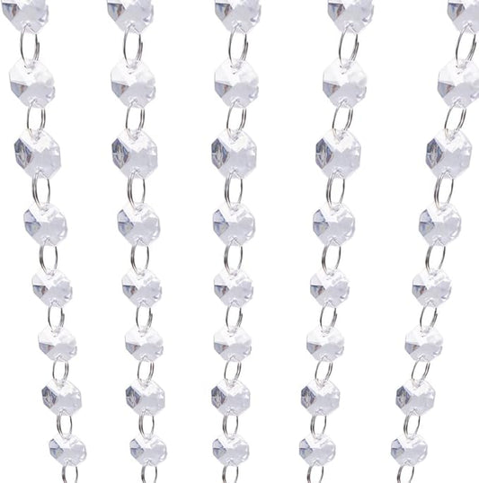 16 Feet Crystal Acrylic Gems Bead Garland Strands Manzanita Crystals Tree Garlands Christmas Decoration