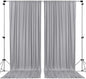 AK TRADING CO. 10 feet x 10 feet Polyester Backdrop Drapes Curtains Panels with Rod Pockets - Wedding Ceremony Party Home Window Decorations - Silver