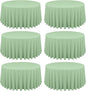 6 Pack Sage Green Round Tablecloths - 120 Inch, Polyester Table Cover, Stain and Wrinkle Resistant Washable Fabric Table Cloth for Wedding Banquet Parties