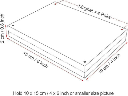 Boxalls 4x6 Inches Acrylic Picture Frames- 5 Pack, Desktop Frameless Photo Frames with Magnetic, Double Sided Transparent (5 Pack)