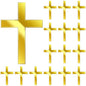 Blulu 16 Pieces Baptism Cake Toppers Crossing Cupcake Toppers Gold Mirror Acrylic Cake Picks Baptism Decor Christian Decorations(Classic Style)