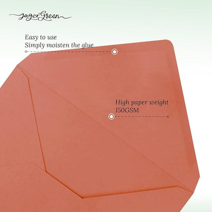 50 Pack 4x6 Envelopes Letter Size, Orange A4 Envelopes Self Seal for Wedding Invitation, Envelope 4.3x6.3 for Greeting Cards, Photos, Baby Shower, Graduation, Thank You Cards, Announcements