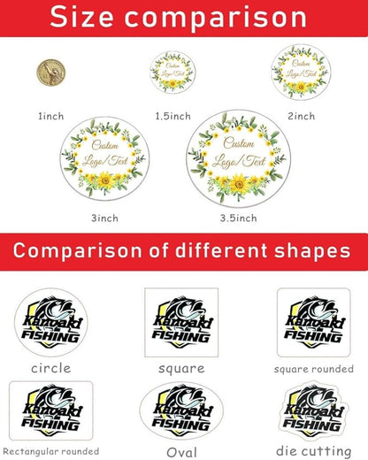 Custom Stickers for Weddings, Birthdays & Businesses - Personalized Labels with Your Logo - Waterproof, Fade and Heat Resistant - Pack of 100-1000 (Custom Text, 3.5 Inch)