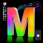 OJQ Light Up Letters LED Letter - Marquee Letters Room Decor Alphabet Letter Music Sync Color Change Colorful - Christmas Birthday Gifts for Girl - Teen Girls Gifts Party Home Wall Decor