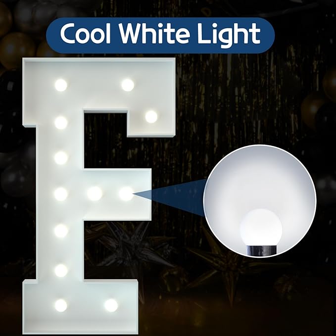 Marquee Letters 4 Feet Tall Large Light Up Letters Baby Shower Decorations Wedding Engagement Proposal White Party Decorations Marry Me Sign Big Cardboard Backdrop F