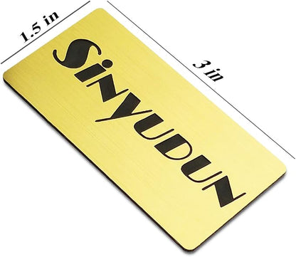 SINYUDUN Custom Engraved Name Tag Badges for Business, Personalized Identification with Pin, Magnetic, Adhesive, or Blank Backing, 1.5"x3", Rose Gold/Black Text