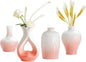Small Ceramic Vases Decorative 4pcs Pink-White Modern Farmhouse Vase Pottery for Bouquet Pampas Grass Dried Fresh Flowers Kitchen, Bedroom, Bathroom, Entryway, Centerpieces Home Decor Jarrones para