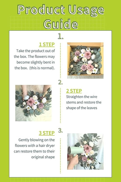 Wedding Sign Faux Flower Swag (Pack of 2) for Ceremony Party Reception Entrance Floral Decor Wall Easel Stand for Wedding Poster Welcome Sign (Champagne&Dusty Rose)