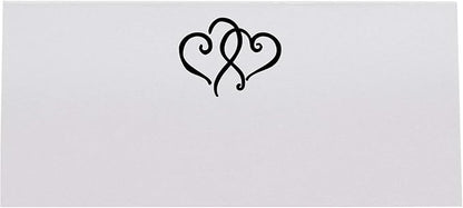 Linked Hearts Place Cards, Black (Choose Color), Set of 150, Pre-cut and Scored - Wedding, Party, Dinner, and Special Events - Made in the USA