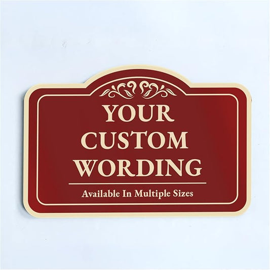 Custom Decorative Outdoor Metal Sign - Personalized Aluminum Driveway Sign, Waterproof, Made In USA - Design 1 Red Brick 12x8 In