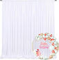 10 x 7 Feet White Backdrop Curtain for Partie, Background Curtains for Photoshoot, Birthday, Wedding, Halloween, Thanksgiving, Christmas Day, New Year Party Decorations 5Ft x 7Ft, 2 Panels