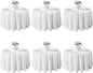 VidaFete 6 Pack 90inch Round Tablecloth Polyester Table Cloth，Stain Resistant and Wrinkle Polyester Dining Table Cover for Kitchen Dinning Party Wedding Rectangular Tabletop Buffet Decoration(White)