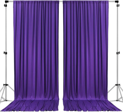 AK TRADING CO. 10 feet x 10 feet Purple IFR Polyester Backdrop Drapes Curtains Panels with Rod Pockets - Wedding Ceremony Party Home Window Decorations