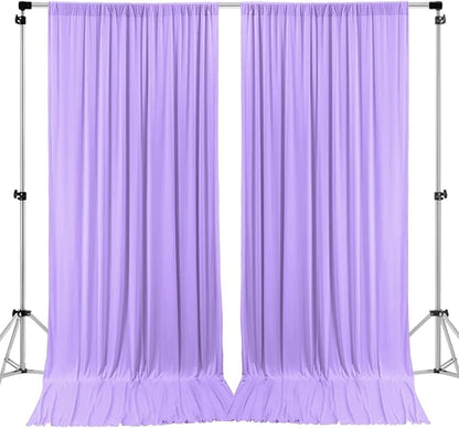 AK TRADING CO. 10 feet x 8 feet IFR Polyester Backdrop Drapes Curtains Panels with Rod Pockets - Wedding Ceremony Party Home Window Decorations - Lavender