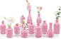 Baby Pink Glass Bud Vases Set of 12, Mini Flower Vase for Centerpieces, Small Vases in Bulk for Wedding Decoration, Vintage Vase for Baby Shower Centerpieces, Home Décor