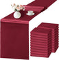 SHEJIZE 20 Pack Wine Red SatinTable Runner 12x108 Inches Long, Bright Silky Smooth Satin Table Runner Table Decor for Wedding Banquet Christmas Prom Event Birthday Party