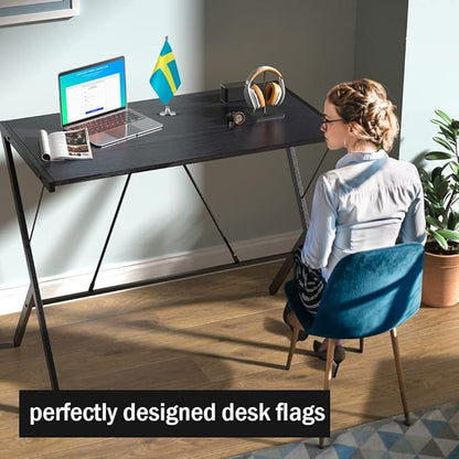 Sweden Flag Swedish Flags, Small Mini Swedish Desk Flag, Used for Table Office Classroom Home Patriotic Events Decorations