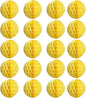 20pcs Honeycomb Flower Balls - Party Decor, Tissue Paper Pom Poms (6inch, Yellow)