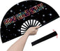 Boots on The Ground Fan, Large Folding Hand Fan for Women and Men, Popping Fans for Line Dancing for Raves, EDM, Dance Party, and Home Decoration