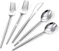 Rubtlamp 90Pcs Silver Plastic Silverware, Silver Plastic Utensils, Plastic Cutlery Include 30 Knives, 30 Forks and 30 Spoons, Silverware Heavy Duty For Party, Wedding