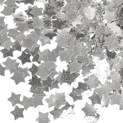 Silver Star Confetti 0.6 inch,Round Silver Foil Confetti,Shiny Silver Confetti for Party Decoration or Filled Balloons,(3.52 oz)