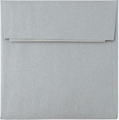 LUXPaper Square Invitation Envelopes | Peel & Press | 3 1/4" x 3 1/4" | Silver Metallic | 80lb. Text | 50 Qty