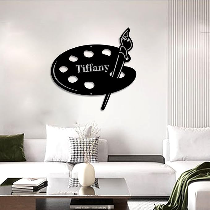 Personalized Artist Palette Metal Wall with LED Lights, Artist Palette Sign, Kids Room Decor,Painting Room Decoration, Living Room Decor