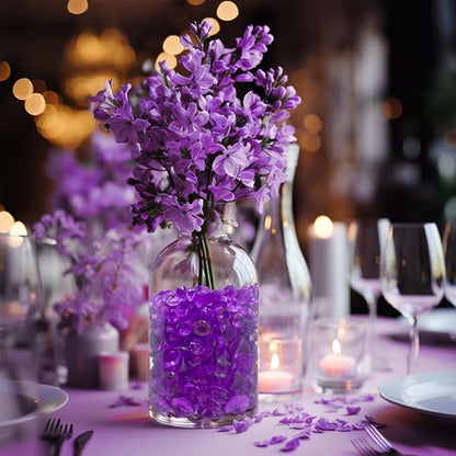 HappyFiller Fall Thanksgiving Decoration 720 Pcs Purple Acrylic Diamonds Gems,Wedding Diamond Confetti Party Favor,Table Scatters,Treasure Gemstones,Floral Home Centerpieces,Mix 0.8" and 0.4"
