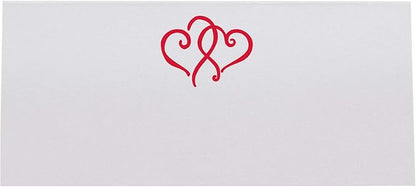 Linked Hearts Printable Place Cards, Ruby Red (Choose Color), Set of 150 (25 Sheets), Laser & Inkjet Printers - Wedding, Party, Dinner, and Special Events - Made in the USA