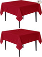 sancua Christmas Red Square Tablecloths 85x85 Inch, 2 Pack - Fabric Table Cloth for Square or Round Tables, Washable Polyester Table Cover for Dinner, Holiday Party, Decorative Display Tables