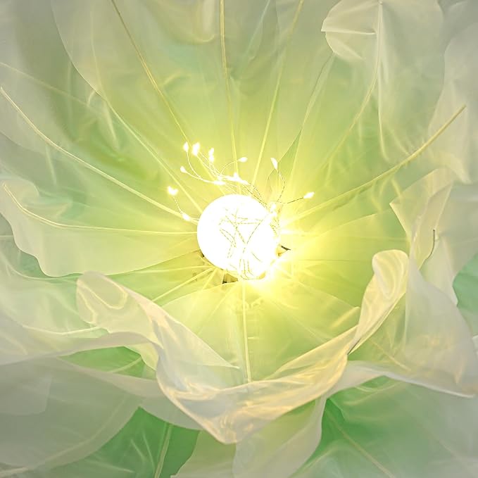 Wedding Giant Electric Artificial Flower, Auto Blooming Artificial Flowers with Lights, Large Peony Electric Flower Decor with Auto Open/Close for Home Wedding Party Decoration, Green