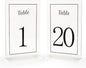 Acrylic Table Numbers 1-20 with Stand, Printed Black Font on 4x6 inch Acrylic, Clear Table Number Signs and Holders, Centerpiece for Events, Weddings, Reception, Party, Anniversary, and Decoration