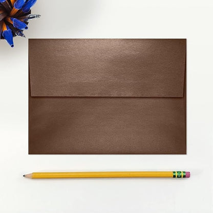 LUXPaper A7 Invitation Envelopes | Peel & Press | 5 1/4" x 7 1/4" | Bronze Metallic | 80lb. Text | 50 Qty