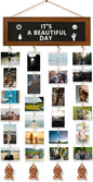Hanging Photo Display Wall Decor, Picture Frames Collage Felt Letter Board with 270 Letters and 30 Clips, DIY Boho Dorm Room Decor for Wall, Mothers Day Party Birthday Gifts