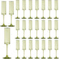 24 Pieces Green Champagne Flutes 6 OZ Straight Sided Wine Glasses Champagne Long Stem Drinking Colored Glasses,Set of 24 Hand Blown Champagne Flutes Goblets for Wedding Cocktail Cups,Cava, Prosecco
