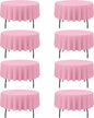 BRILLMAX 8 Pack Pink Round Tablecloths 90 Inch - Circle Bulk Linen Polyester Fabric Washable Table Cloth Cover for Wedding Reception Banquet Birthday Party Buffet Restaurant