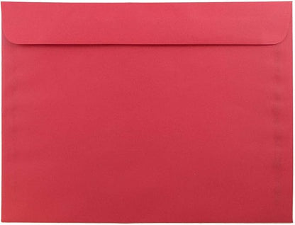 JAM PAPER 9 x 12 Booklet Colored Recycled Envelopes - Red Recycled - 25/Pack