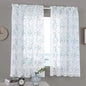 Embroidered Floral Sheer Curtains Blue 63 Inch , Rod Pocket Voile Drapes for Living room, Bedroom, Vintage Embroidery Semi Crinkle Curtain Panels for Yard, Patio, Villa, Parlor, Set of 2, 52"x 63".