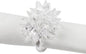 Fennco Styles Crystal Design Collection Napkin Rings - Set of 4 (White, 2"x2")