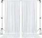 AK TRADING CO. 10 feet x 10 feet Polyester Backdrop Drapes Curtains Panels with Rod Pockets - Wedding Ceremony Party Home Window Decorations - White