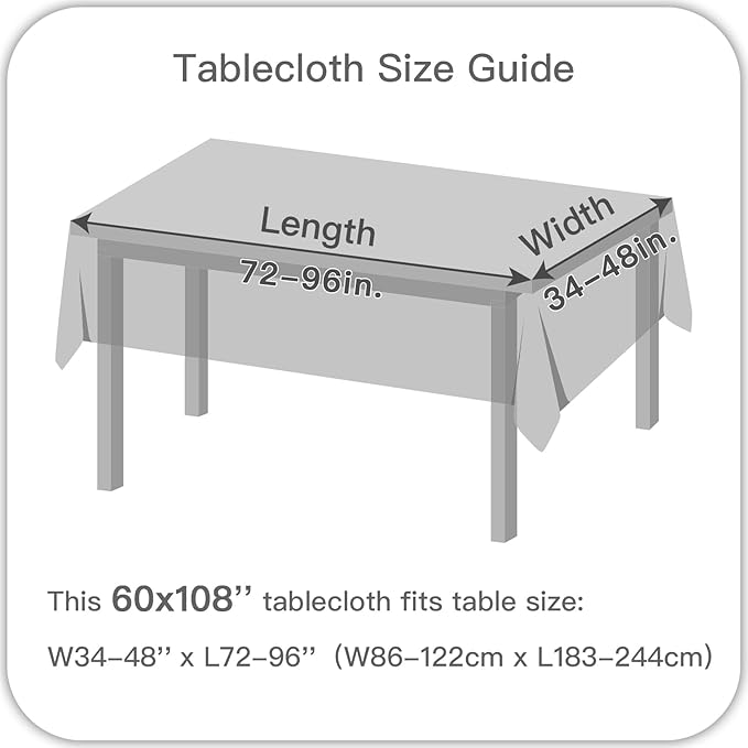maxmill Linen Texture Tablecloth Water Resistance Antiwrinkle Spillproof Wipeable Washable Fabric Table Cloth for Dining Room, Buffet Banquet Party Holiday Dinner, Rectangular 60 x 108 Inch, Linen